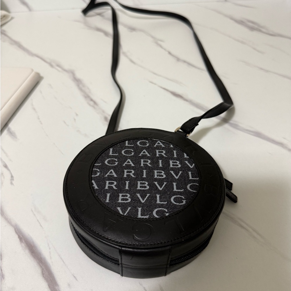 Bulgari Black Round Crossbody Bag